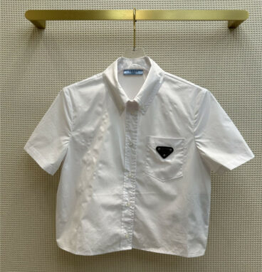 prada classic logo triangle short shirt