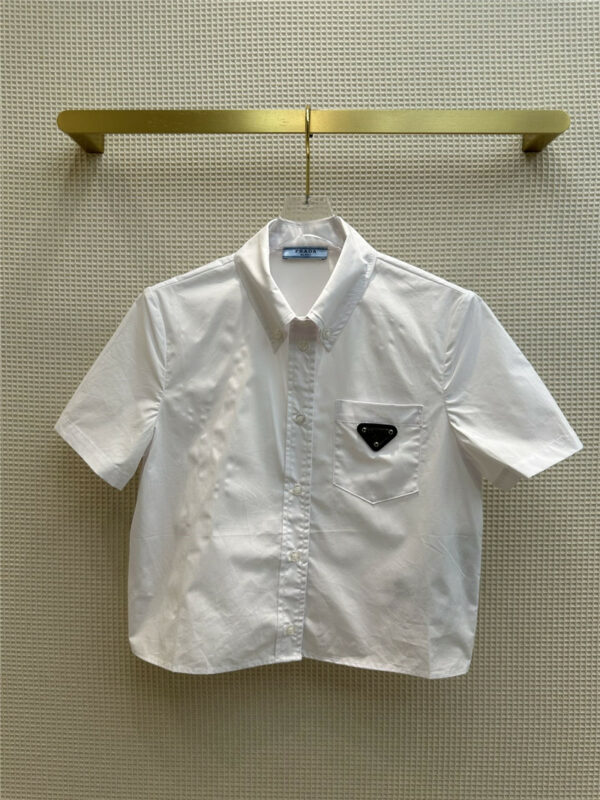 prada classic logo triangle short shirt
