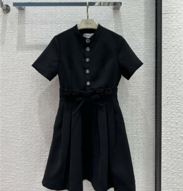 Dior early spring new bow short sleeve dress