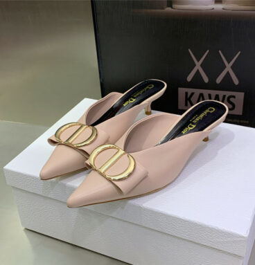 Dior spring and summer new jelly-colored pointed mules