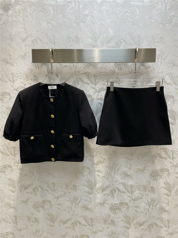 Celine short -sleeved jacket+half skirt set