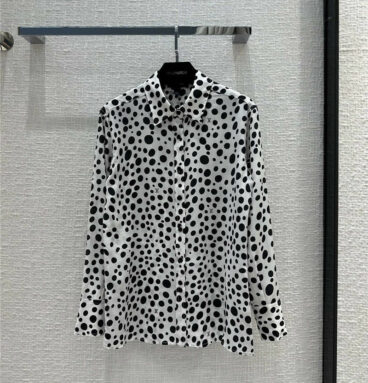 louis vuitton LV vintage polka dot printed silk shirt
