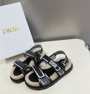 Dior latest Velcro hemp rope sandals