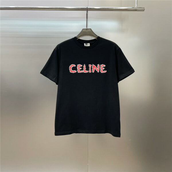 celine letter logo round neck short sleeves