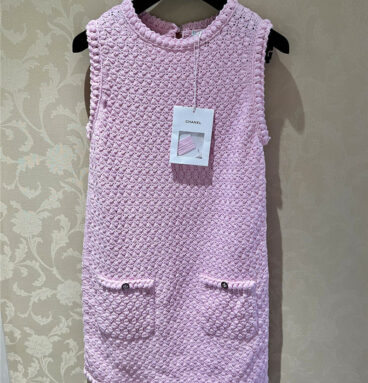chanel knitted vest skirt