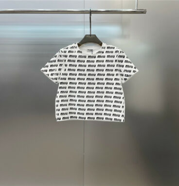 miumiu printed logo on new cotton T-shirt
