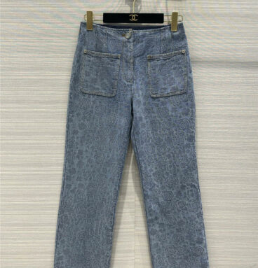 Chanel Jacquard Small Straight Double Pocket Jeans