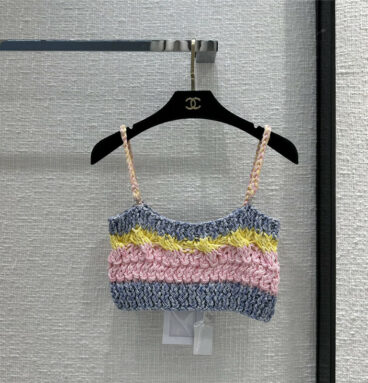 Chanel hand-woven color matching tube top suspenders