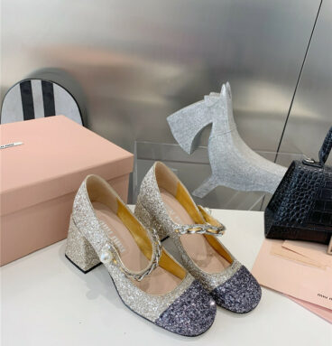 miumiu new stiletto with thick heel Mary Jane