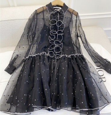 Dior new polka dot embroidery dress