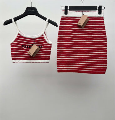 miumiu striped suspenders set