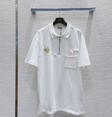 Dior new year of the rabbit limited zipper polo shirt