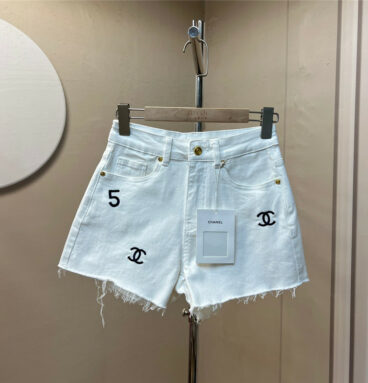 Chanel new full embroidery logo shorts