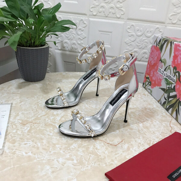 Dolce & Gabbana d&g hand-stitched glass back zip sandals