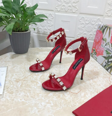 Dolce & Gabbana d&g hand-stitched glass back zip sandals