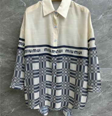 miumiu lapel color block shirt