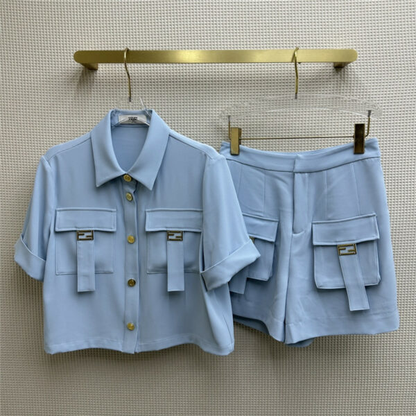 fendi double pocket short sleeve top + large pocket shorts