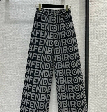 Fendi Marc jacobs joint series embossed wide leg trousers