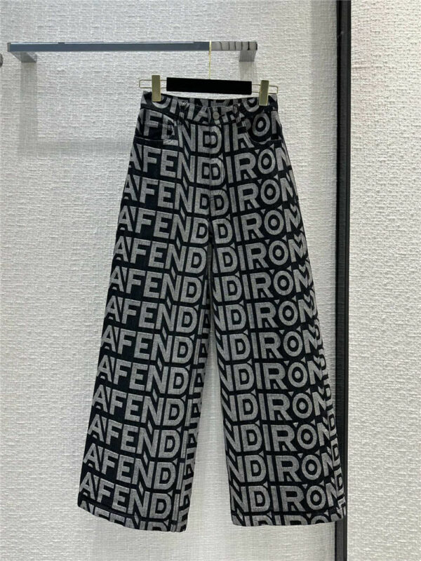 Fendi Marc jacobs joint series embossed wide leg trousers