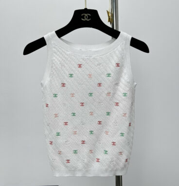 Chanel embroidery small double C knitted vest