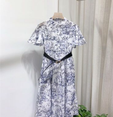 dior animal floral print dress
