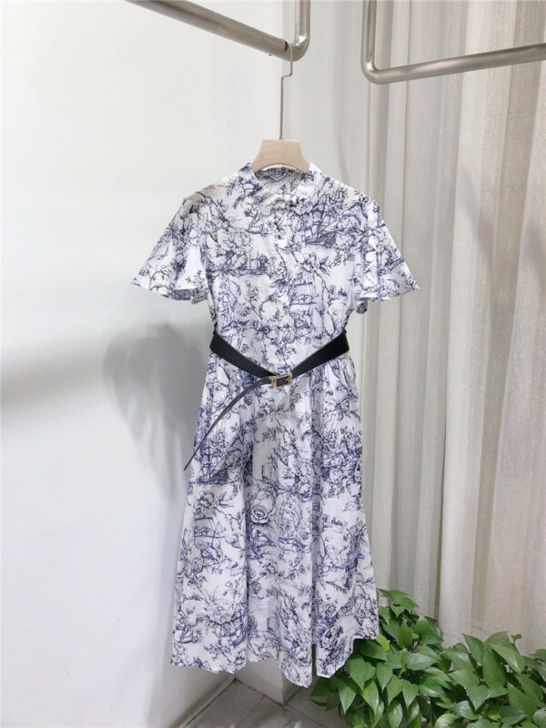 dior animal floral print dress