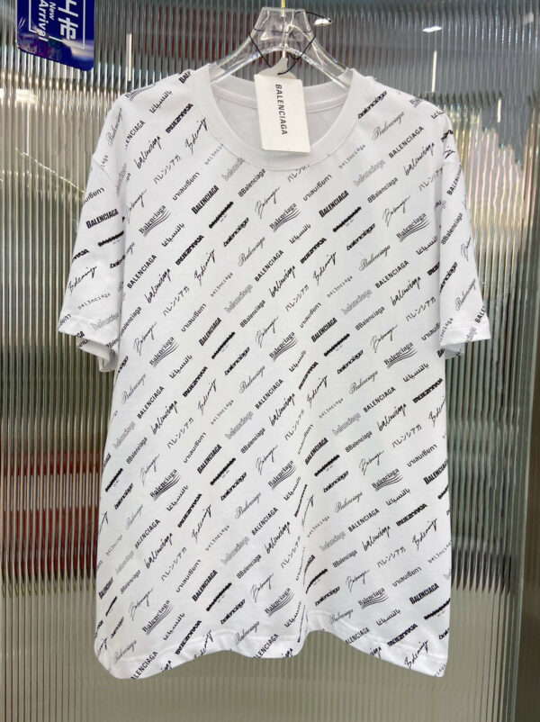 Balenciaga all over logo print T-shirt