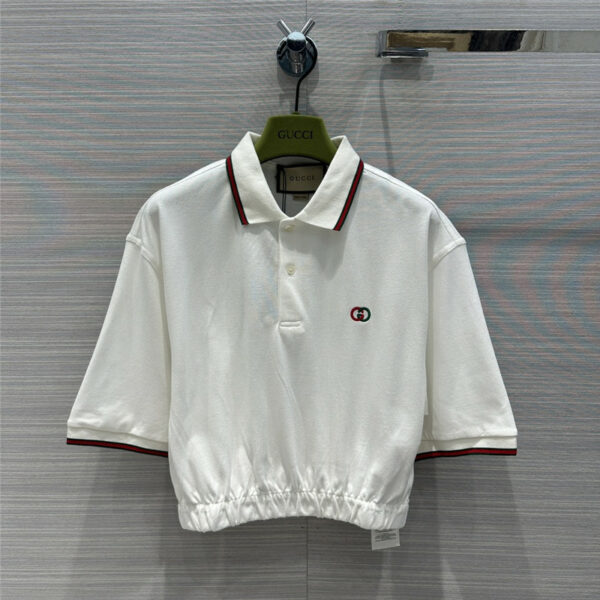 gucci outing sports polo cropped top