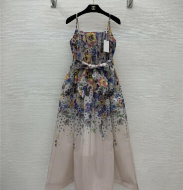 zim floral print waist slimming slip dress