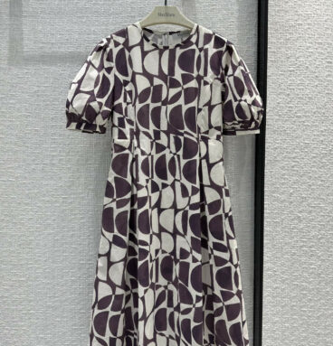 MaxMara violet geometric print dress