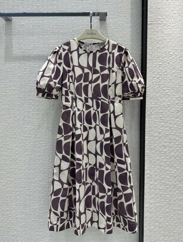 MaxMara violet geometric print dress