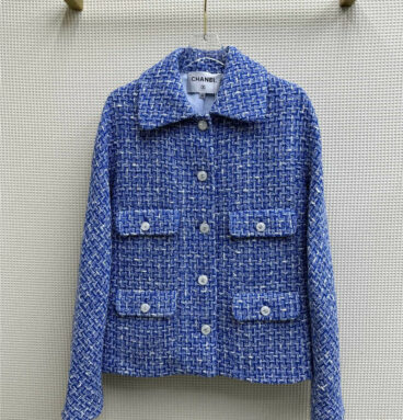 Chanel blue wool coat