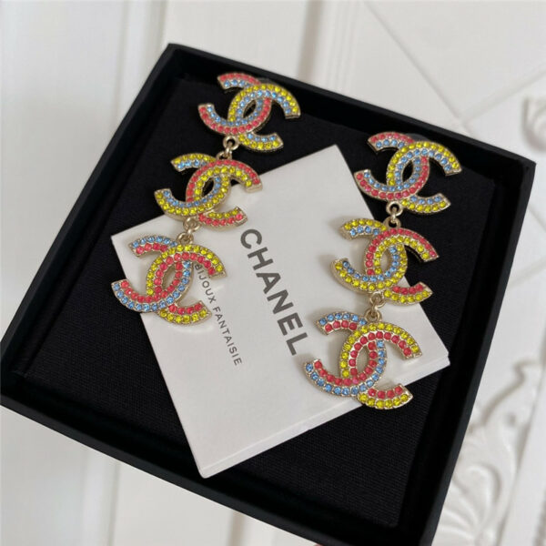 Chanel spring rainbow 3c earrings