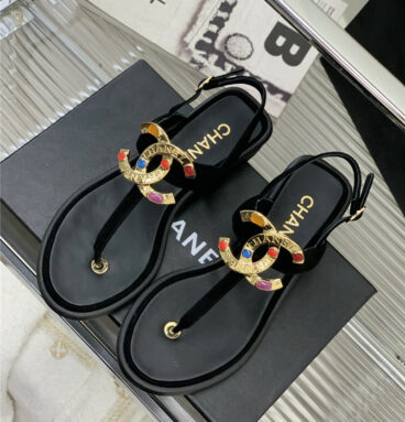 Chanel double c logo sandals