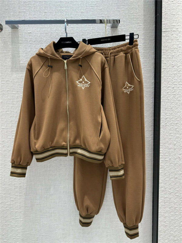 louis vuitton LV embroidered logo tracksuit