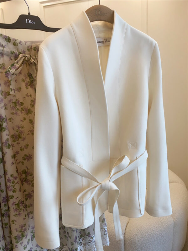 Chanel new silk wool tie coat