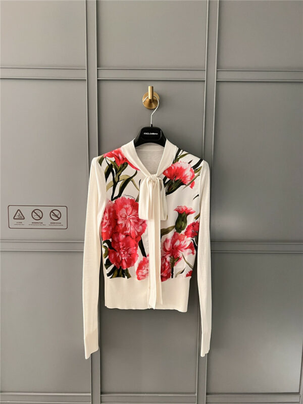 Dolce & Gabbana d&g carnation print wool silk cardigan