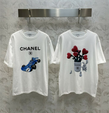 chanel colorful graphic print short sleeves