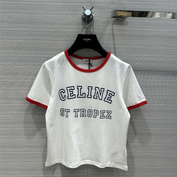 celine spring and summer new logo cropped T-shirt