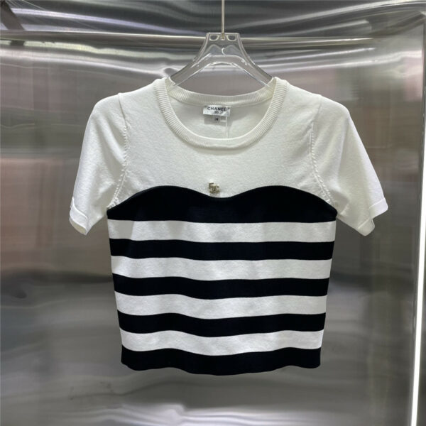 chanel color matching fake two piece short sleeves