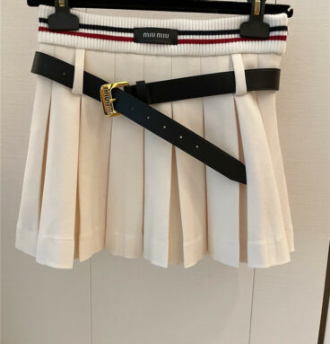 miumiu new belt pleated skirt