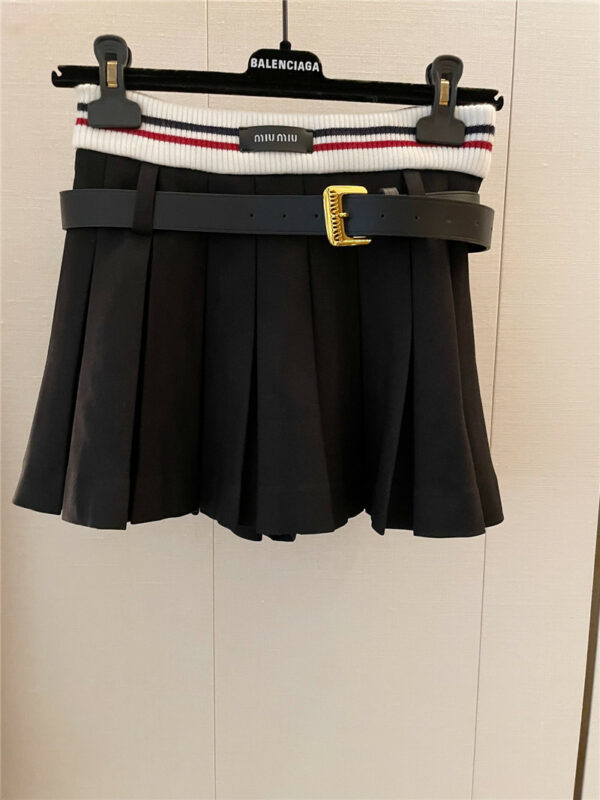 miumiu new belt pleated skirt