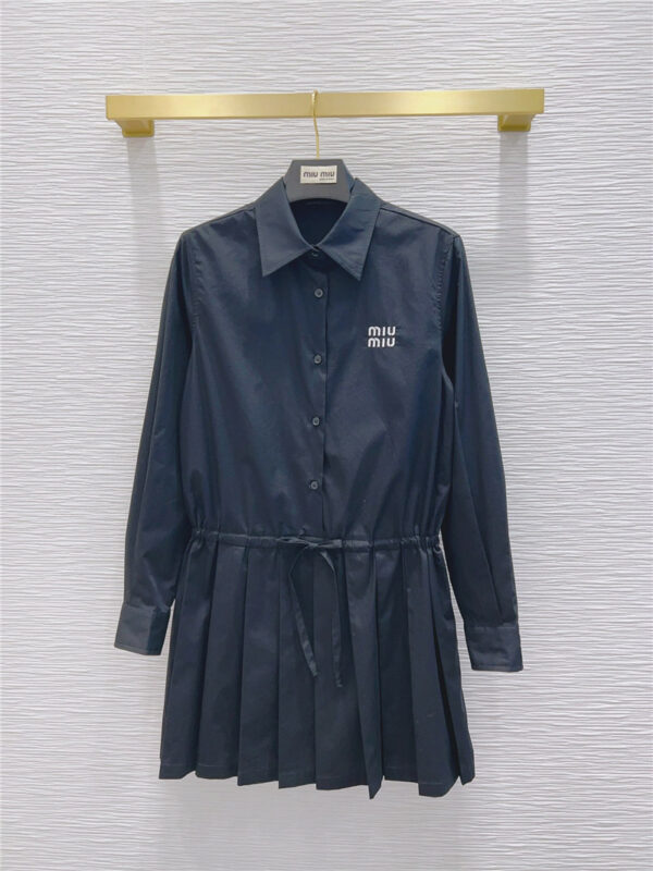 miumiu fake two-piece knotted shirt dress