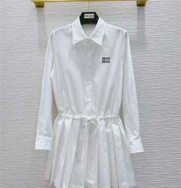miumiu fake two-piece knotted shirt dress