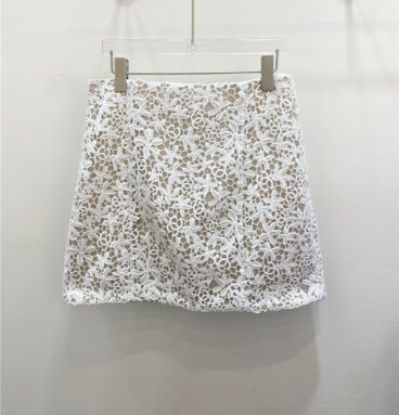 CHANEL water -soluble lace embroidered skirt