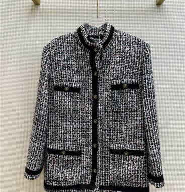 Chanel stand collar straight one hundred tweed coat