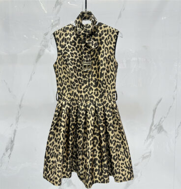 Balmain Leopard Sleeveless Slim Dress