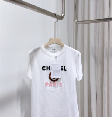 Chanel round neck mercerized cotton short-sleeved T-shirt
