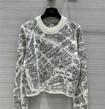 Dior Paris map series cashmere sweater