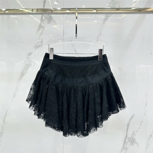Balmain Lace Panel Irregular Skirt